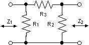 Unbalanced Pi attenuator equation