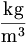 \frac{\mathrm{kg}}{\mathrm{m}^3}